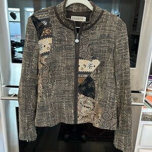 Vintage Canvasbacks tweed &  Patchwork Blazer size 8 runs small some piling GUC